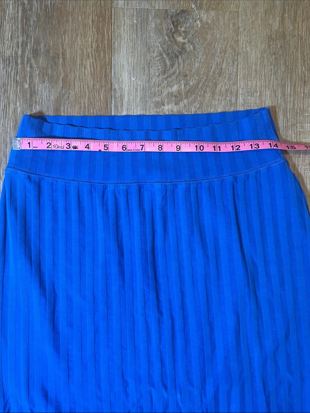 NEW Aerie Offline Blue Midi Skirt Medium M Ribbed Cotton Stretch OG Groove Slit - Picture 9 of 12
